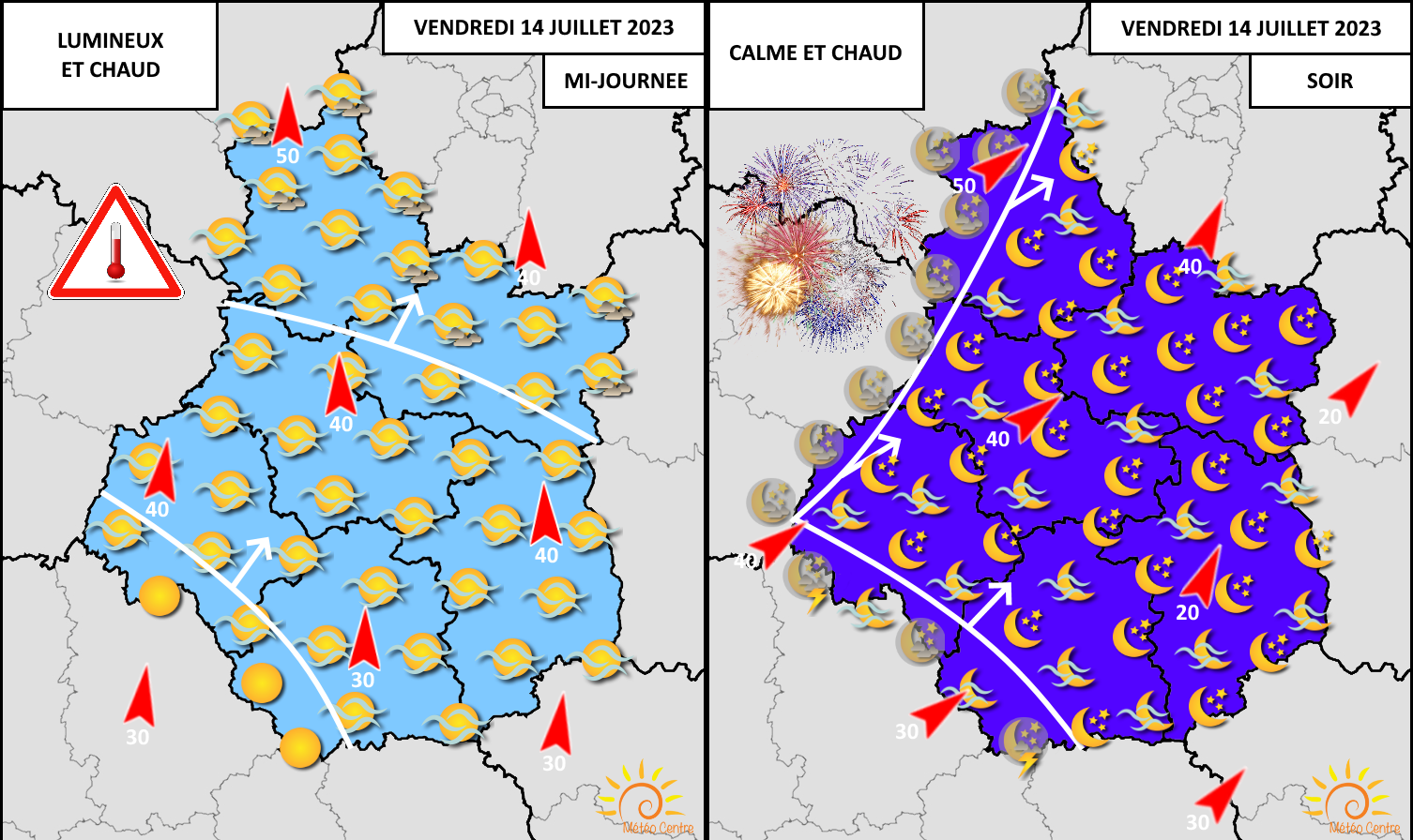 TENDANCE MÉTÉO DES FESTIVITÉS DU 14 JUILLET 2023