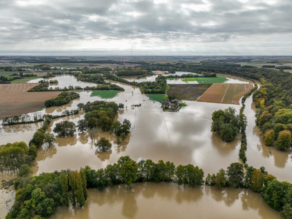 Crue du Loir Vendômois, le 13 octobre 2024, près du Château de Rochambeau, Loir-et-Cher (copyright : 4.1Production / Association Météo Centre - Val de Loire).