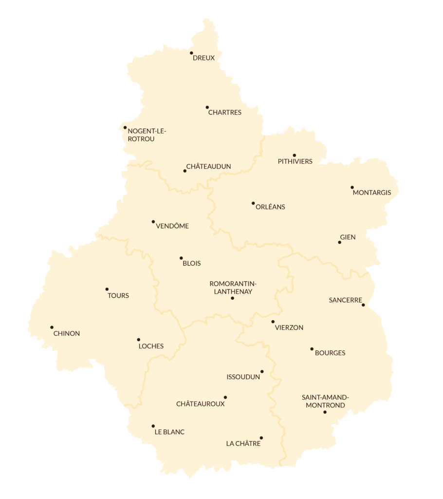 Carte de la région Centre - Val de Loire