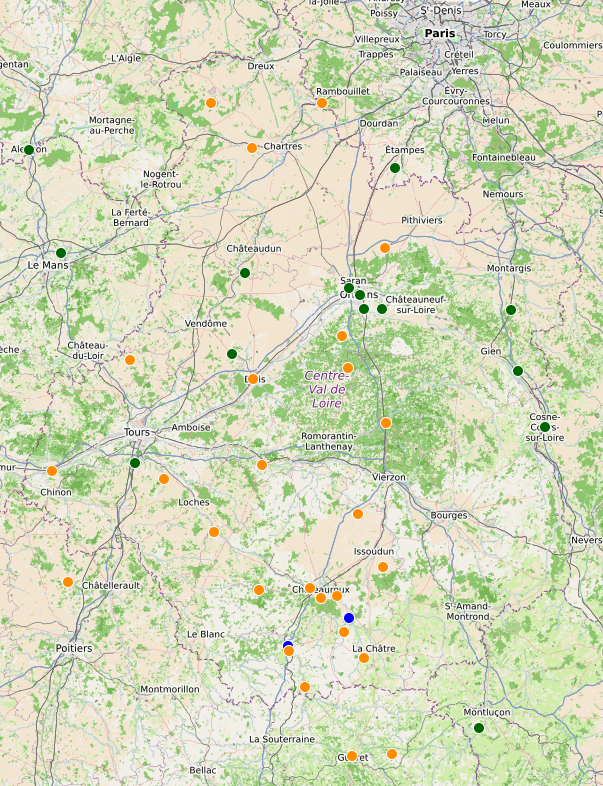 Carte du réseau de webcams au 22 juin 2025