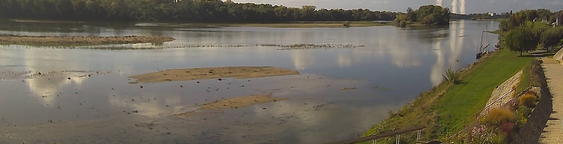 Etiage de la Loire à la Chapelle sur Loire suite à la période de sécheresse de l'année 2025